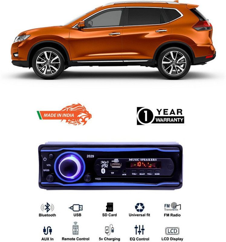Purpleheart Blue 2029 USB/AUX/SD/BLUETOOTH/FM/MP3 BOOM MASTER STANDARD-PP458 Car Stereo  (Single Din)