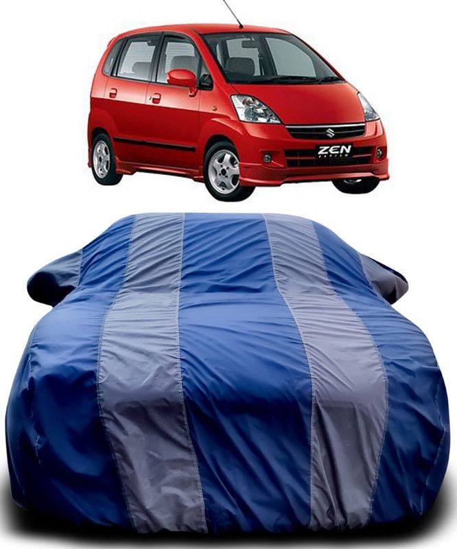 CoNNexXxionS Car Cover For Maruti Suzuki Zen (With Mirror Pockets)  (Blue, Grey)