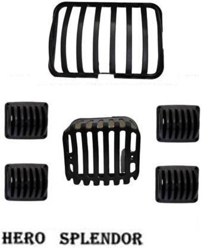 PECULIAR ZONE PZSPLENDERCOMBO6PCBLACK0280 Bike Headlight Grill  (Black)