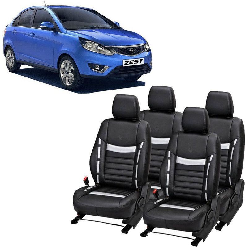 JMDi PU Leather Car Seat Cover For Tata Zest  (Detachable Head Rest, Mono Back Seat, 5 Seater, 2 Back Seat Head Rests)