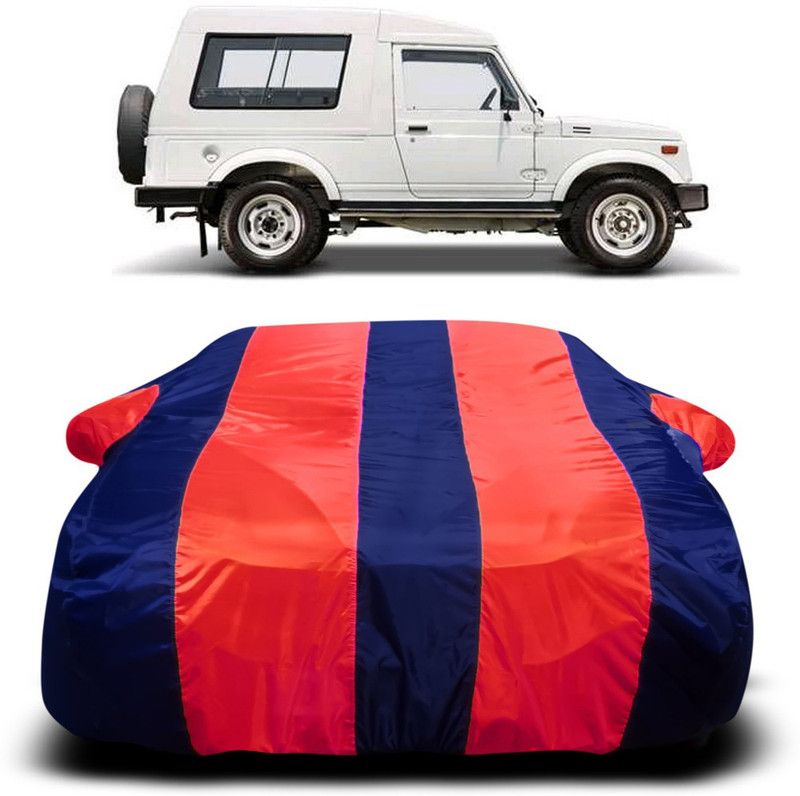Genipap Car Cover For Maruti Suzuki Gypsy MG-410 (With Mirror Pockets)  (Red, Blue)