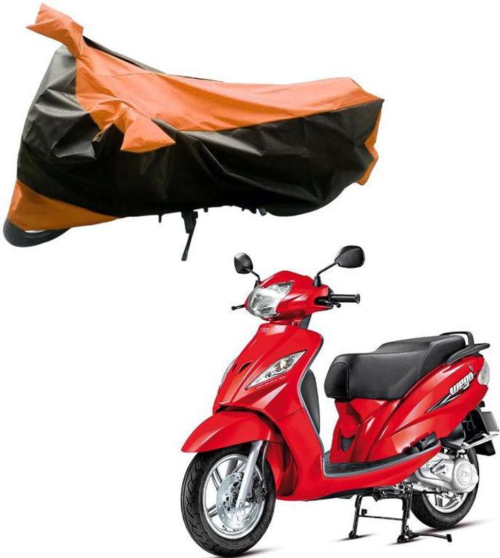 Purpleheart Two Wheeler Cover for TVS  (Wego, Black, Orange)