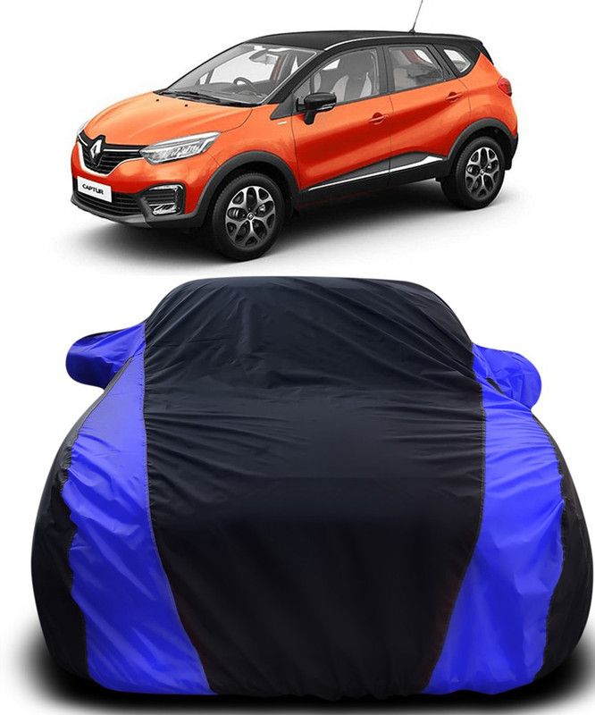 MoTRoX Car Cover For Renault Captur (With Mirror Pockets)  (Black, Blue)