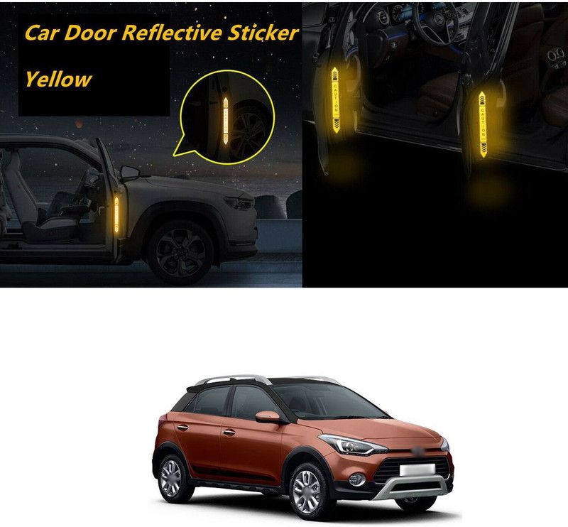 PROEDITION Car Door Open Caution Sticker Reflective Tape Safety Warning Decal 1115 55 mm x 5 m Multi Color Reflective Tape  (Pack of 4)