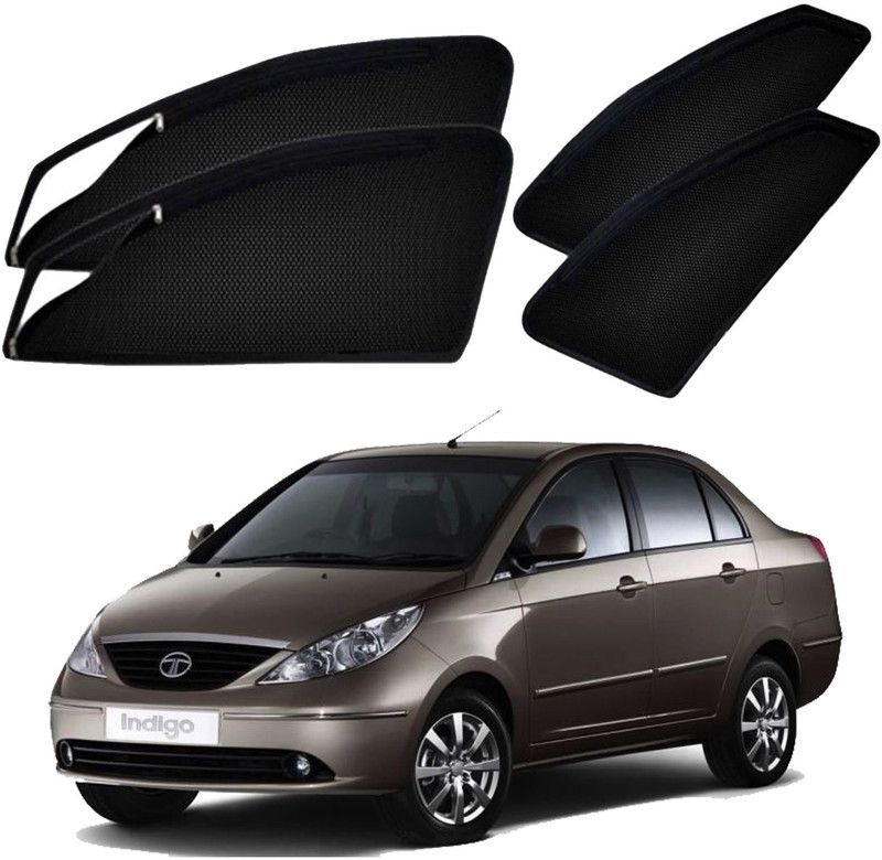 UK Blue Side Window Sun Shade For Tata Indigo  (Black)