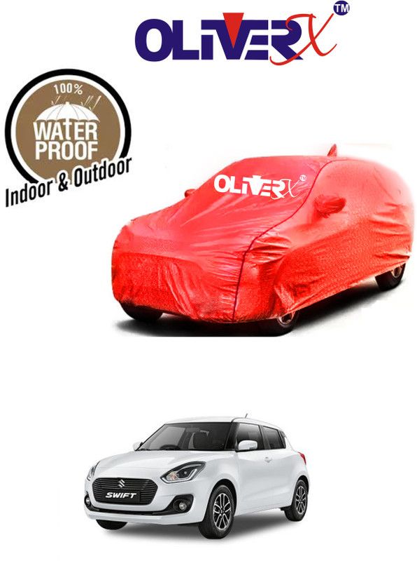 OliverX Car Cover For Maruti Suzuki Swift AMT ZDI (With Mirror Pockets)  (Red)