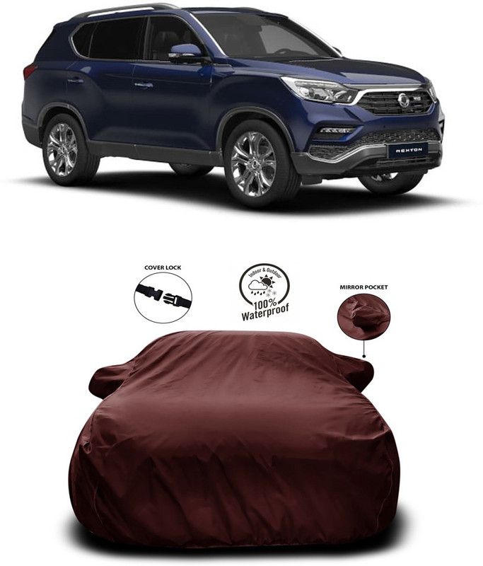 Ascension Car Cover For SsangYong Rexton Facelift (With Mirror Pockets)  (Maroon)