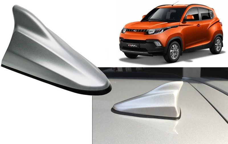 Auto Kite Silver Shark Fin Replacement Signal (AM/FM)Receiver Antenna For KUV 100 Hidden Vehicle Antenna