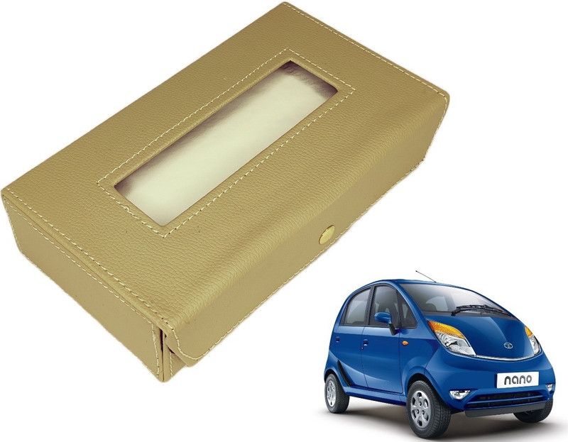 MOCKHE Basic-Beige Tissue Box Leatherette-364 Vehicle Tissue Dispenser  (Beige)