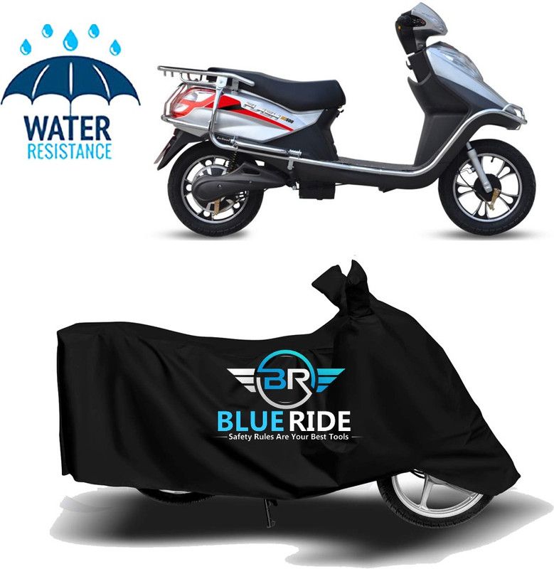 BLUERIDE Two Wheeler Cover for Hero Electric  (Electric Flash, Black)