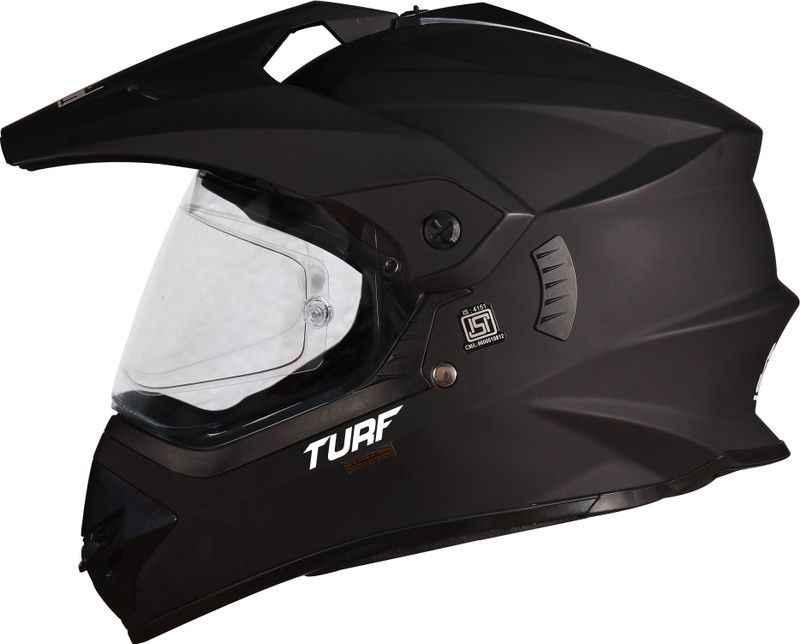 Steelbird Off Road TURF Motocross Helmet in Matt H.Grey with Extra Clear Visor Motorbike Helmet  (H.Grey)