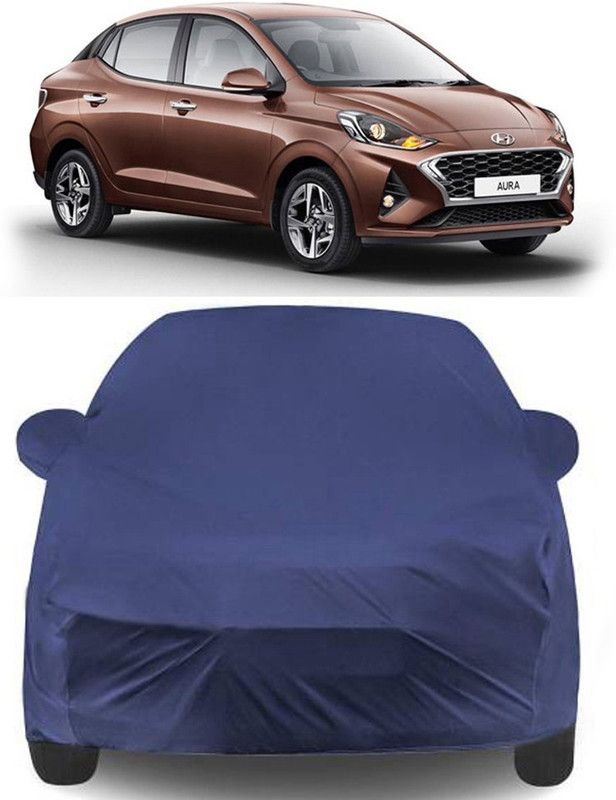 NUMBOR ONE Car Cover For Hyundai Aura (With Mirror Pockets)  (Blue)