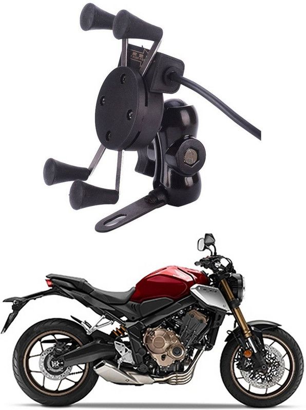 Enfield Works X-Grip Mobile Holder With USB Charger For Bike EW-2891 Bike Mobile Holder  (Black)