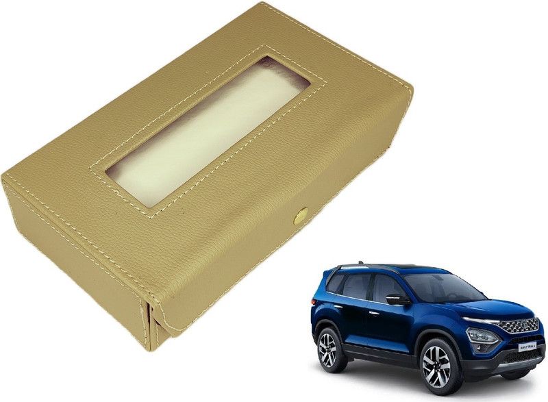 MOCKHE Basic-Beige Tissue Box Leatherette-386 Vehicle Tissue Dispenser  (Beige)