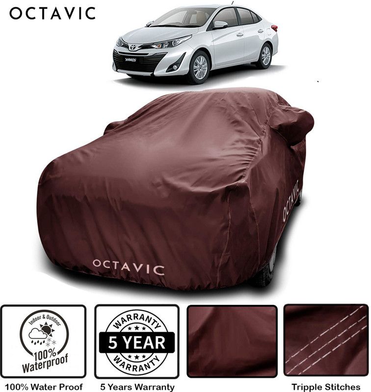 octavic Car Cover For Toyota Yaris (With Mirror Pockets)  (Maroon)