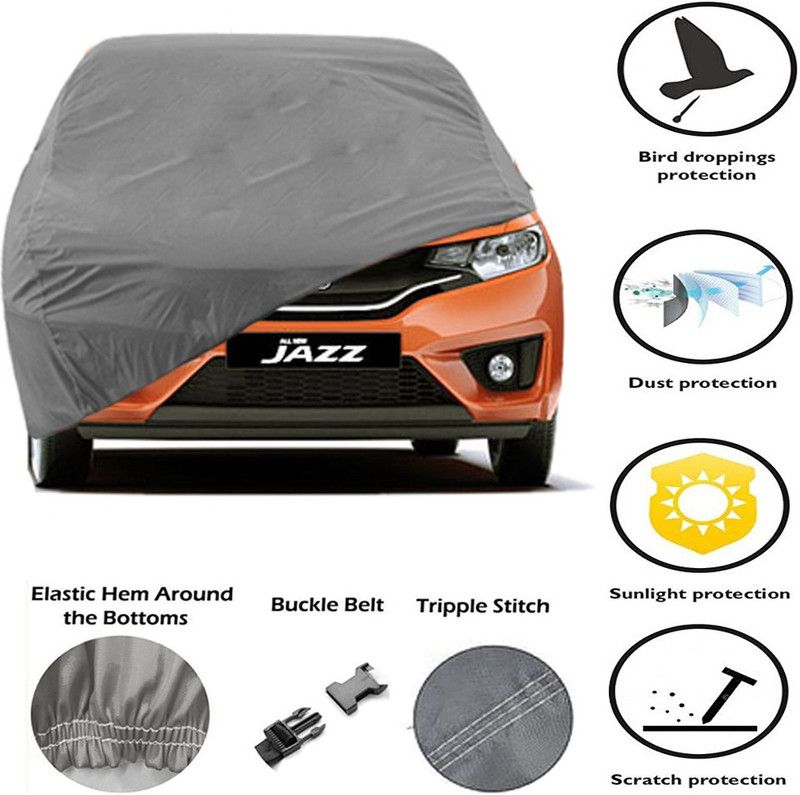 DING-DONG Car Cover For Honda Jazz (Without Mirror Pockets)  (Grey)