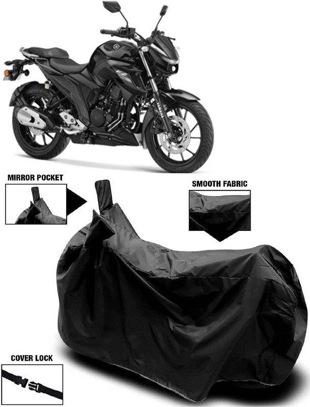 AutoFave Two Wheeler Cover for Yamaha  (FZ, Black)