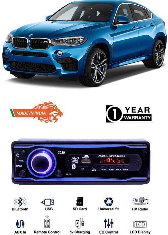 Purpleheart Blue 2029 USB/AUX/SD/BLUETOOTH/FM/MP3 BOOM MASTER STANDARD-PP77 Car Stereo  (Single Din)