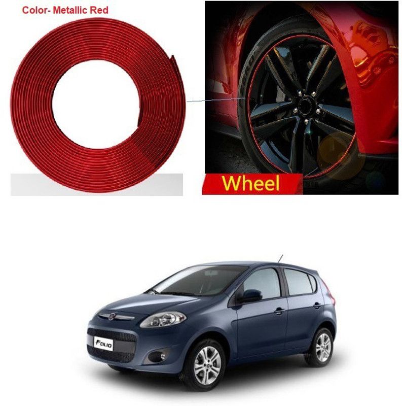 PRTEK Car Beading Exterior Chromium Plated (RED) for Exterior Rim, Grill, Headlight, Back Light, Wheel, Hub, Stickon A55 Car Beading Roll For Grill and Garnish Cover  (5 m)