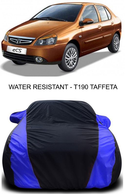 Ascension Car Cover For Tata Indigo eCS (With Mirror Pockets)  (Black, Blue)