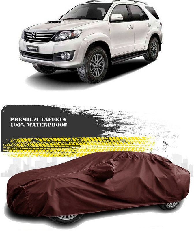 AutoTiger Car Cover For Toyota Fortuner Old (With Mirror Pockets)  (Maroon)
