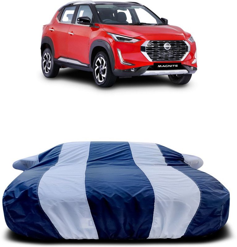 Ascension Car Cover For Nissan Magnite (With Mirror Pockets)  (White, Blue)