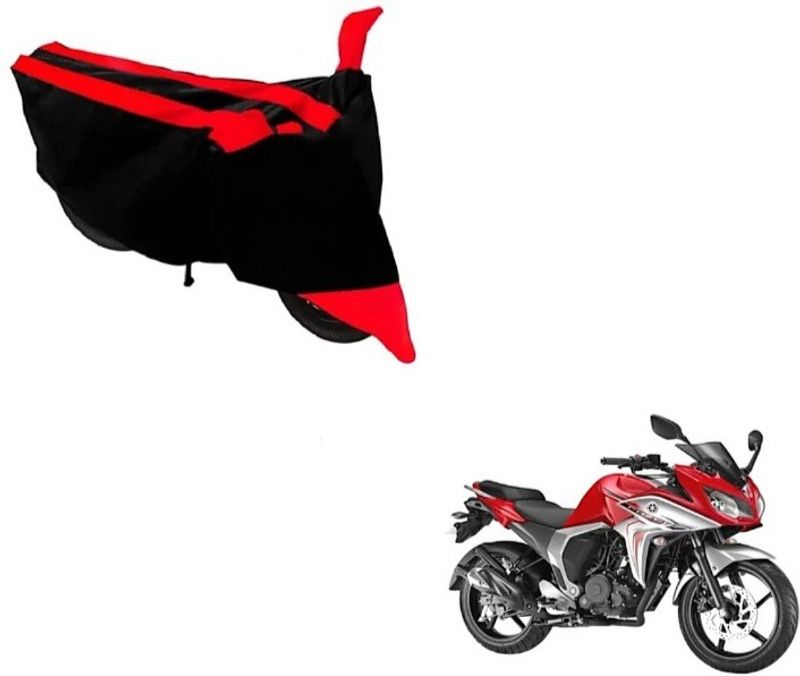 KAROBAR Two Wheeler Cover for Yamaha  (Fazer, Black, Red)