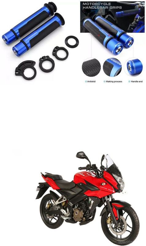 PECUNIA Metal Handle Grip Handlebar Ends with Aluminium Insert 319 Handle Bar Grip For Bajaj Pulsar 150 DTS-i  (Pack of 2)