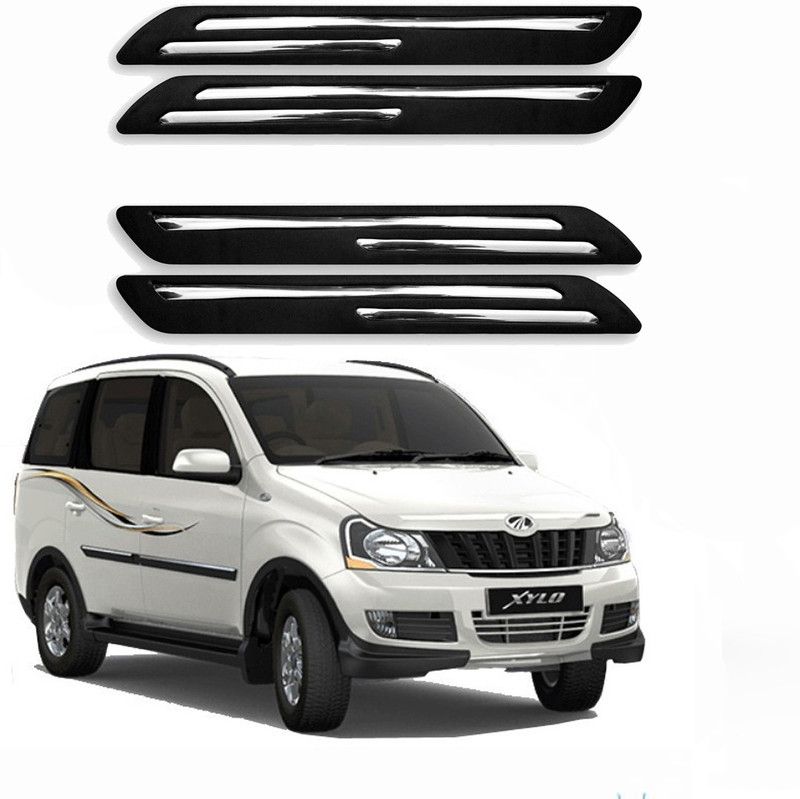 BLUERIDE Microfibre, Stainless Steel Car Bumper Guard  (Black, Pack of 4, Mahindra, Xylo)