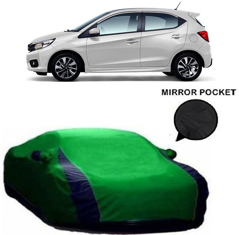 Ascension Car Cover For Honda Brio (With Mirror Pockets)  (Green, Blue)