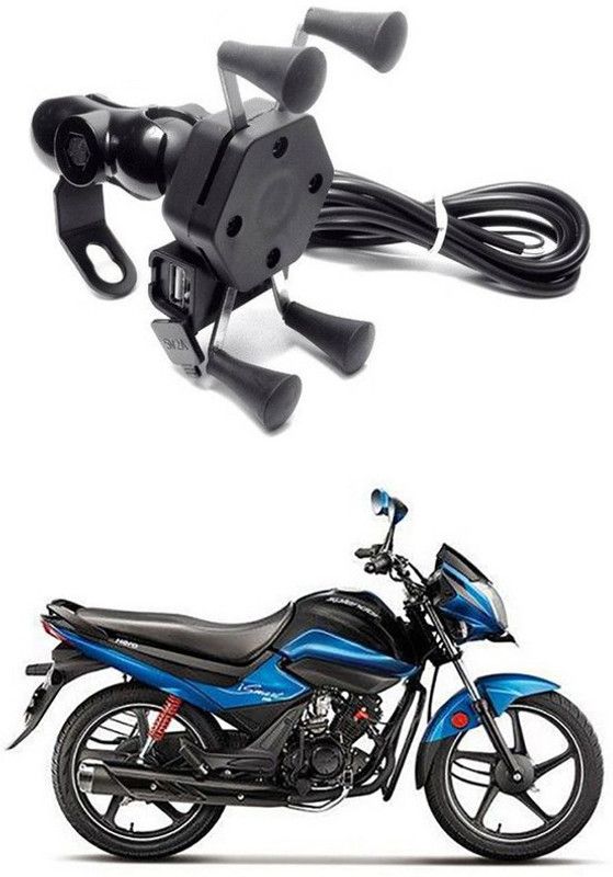 Enfield Works X-Grip Mobile Holder With USB Charger For Bike EW-824 Bike Mobile Holder  (Black)