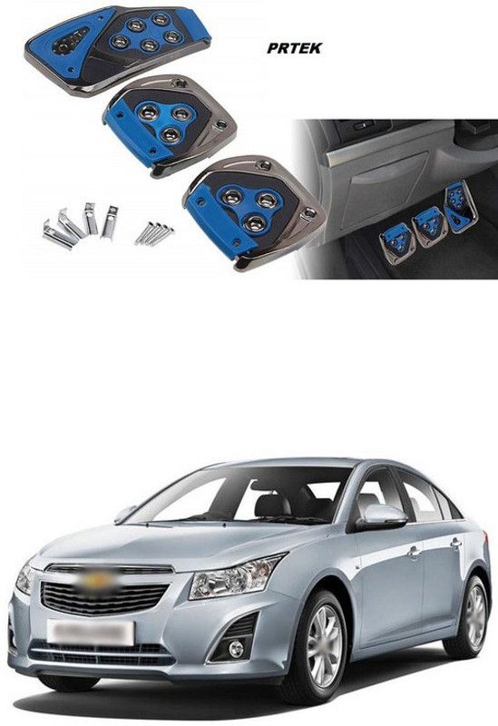 PRTEK Universal3 Pcs Sports Anti-Skid Car Pedals(MANUAL SHIFT) kit Pad Covers Set (BLUE) C14 Car Pedal