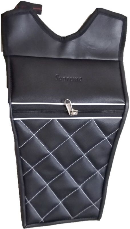 Supreme Stylish Black Art Leather (Thick flop) Diamond Tank cover134 Strap Hero Splendor Plus Bike Tank Cover  (4 L)