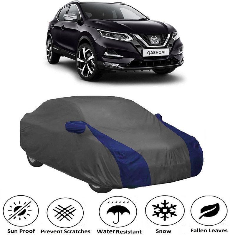 AUTOGARH Car Cover For Nissan Qashqai (With Mirror Pockets)  (Grey, Blue)