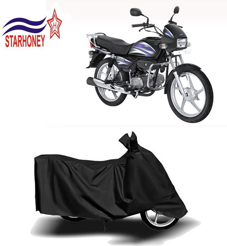 STARHONEY Waterproof Two Wheeler Cover for Hero  (Super Splendor, Black)