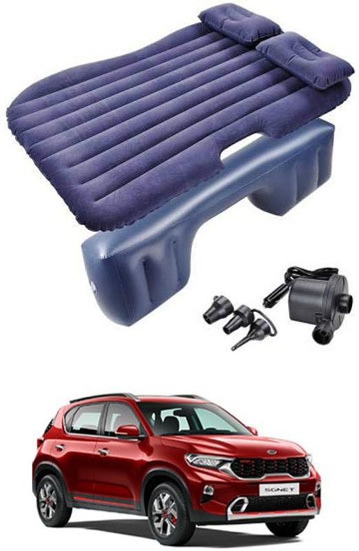 RKPSP Blue Inflatable Car Bed/Two Pillows/Air Pump/Repair Kit For Sonet Car Inflatable Bed Car Inflatable Bed  (Universal For Car)