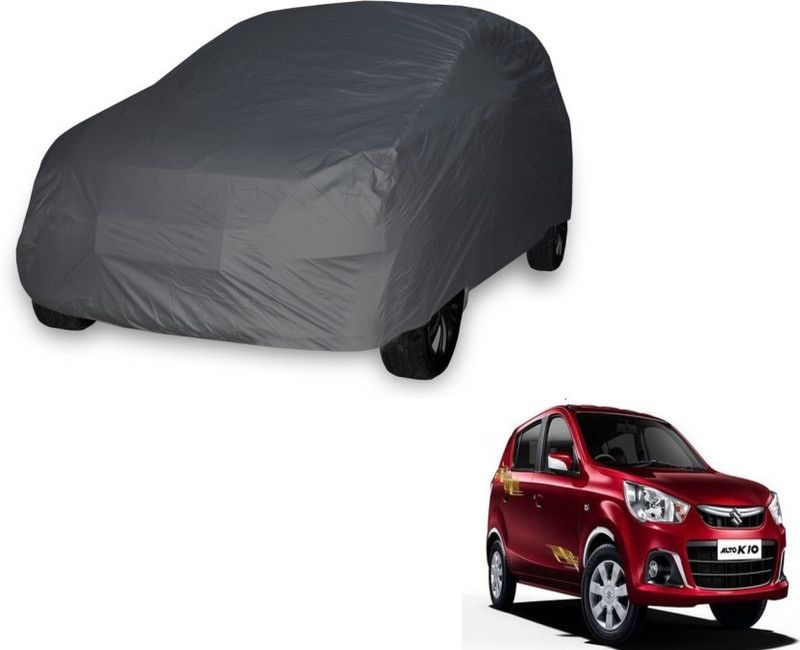 Gargi Traders Car Cover For Maruti Suzuki Alto K10 (With Mirror Pockets)  (Grey)