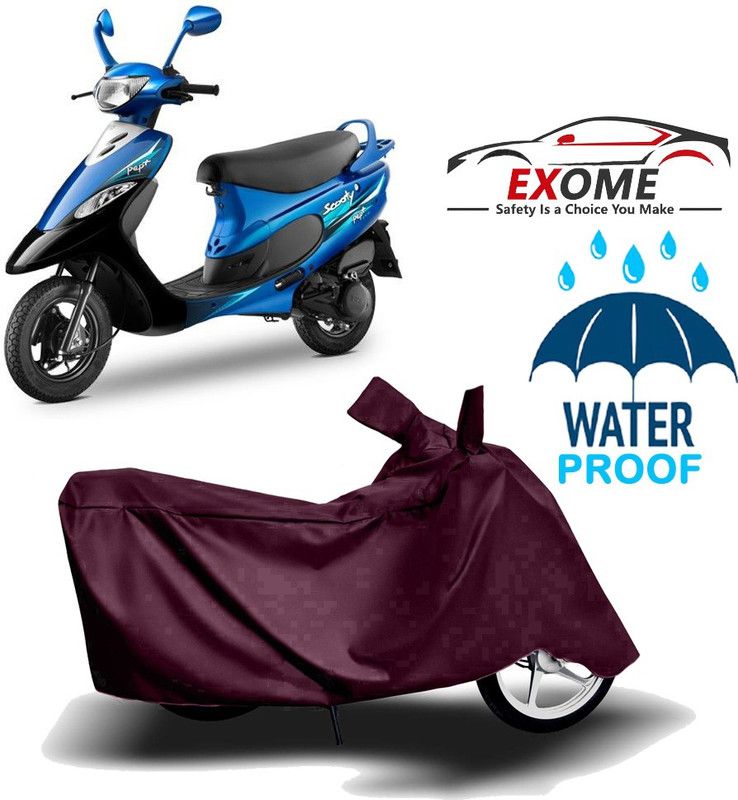 EXOME Two Wheeler Cover for TVS  (Scooty Pep+, Maroon)