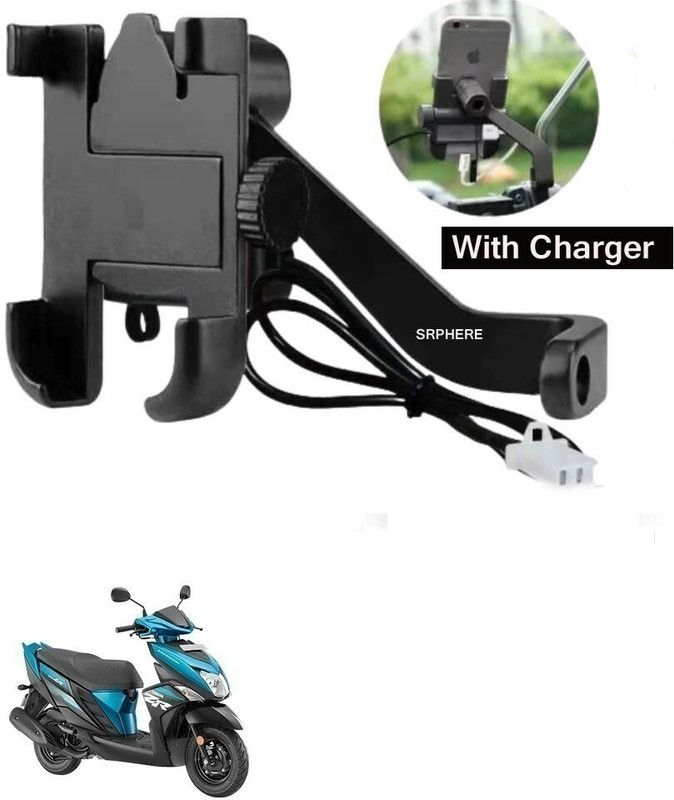 SRPHERE Aluminum Alloy C2 Waterproof bike mobile holder With Charger For Ray ZR Bike Mobile Holder  (Black)