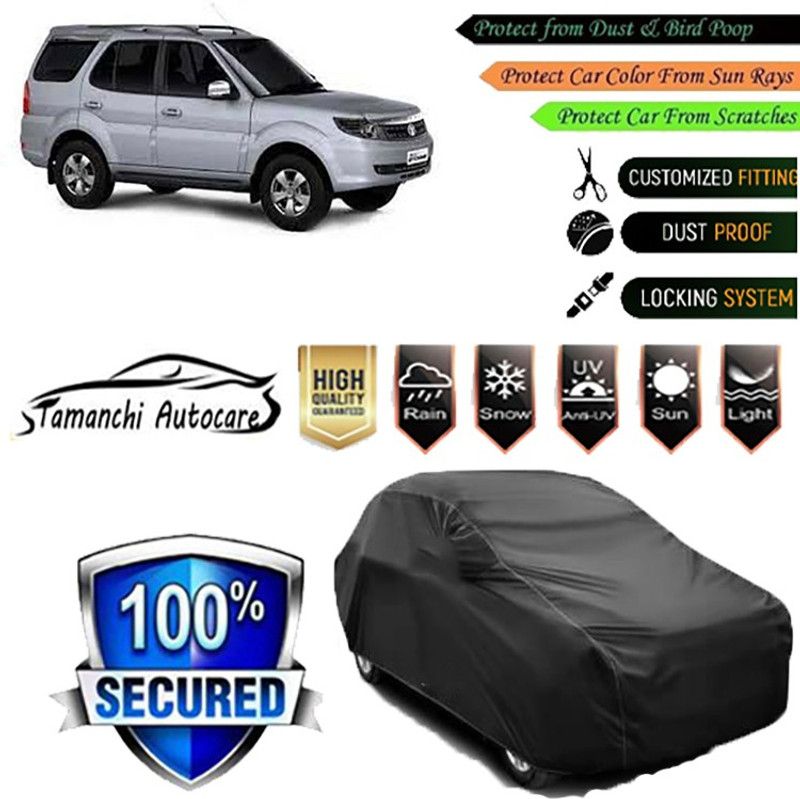 Tamanchi Autocare Car Cover For Tata Safari  (Black)