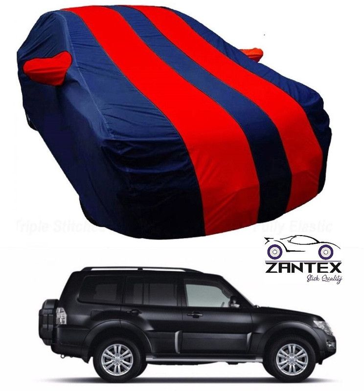 ZANTEX Car Cover For Mitsubishi Pajero (With Mirror Pockets)  (Blue, Red)