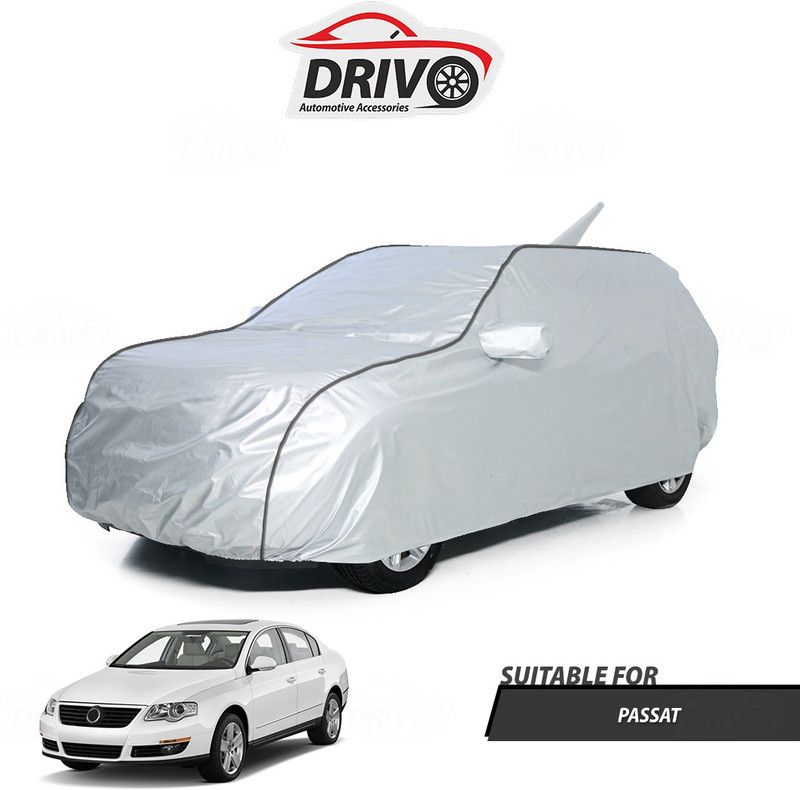 Drivo Car Cover For Volkswagen Passat (With Mirror Pockets)  (Silver)