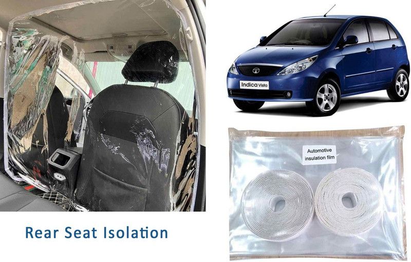 Auto Kite RS2T69 - High Quality Isolation Curtain & Protective Transparent PVC Car Safe Protector Rear Side Divider Film Car Curtain