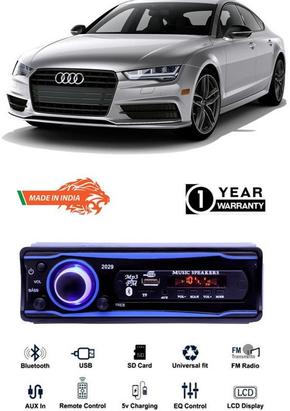 Purpleheart Blue 2029 USB/AUX/SD/BLUETOOTH/FM/MP3 BOOM MASTER STANDARD-PP8 Car Stereo  (Single Din)