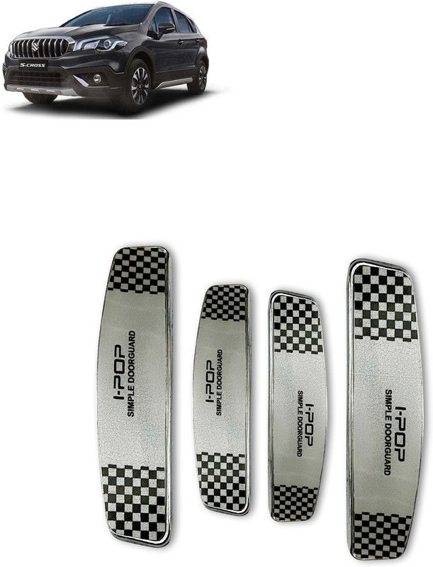 Etradezone Plastic Car Door Guard  (Silver, Black, Pack of 4, Maruti, S-Cross)