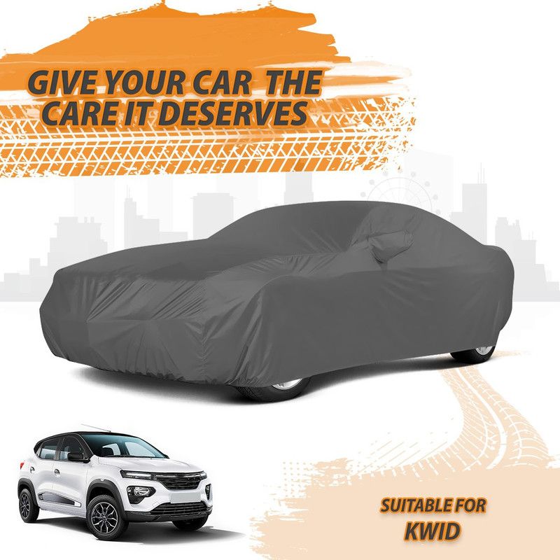 Drivo Car Cover For Renault Kwid (With Mirror Pockets)  (Grey)