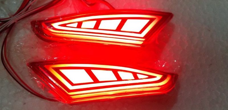 CARMART XUV 500 Rear Bumper Led Reflector Normal and Brake both Car Reflector Light  (Red)