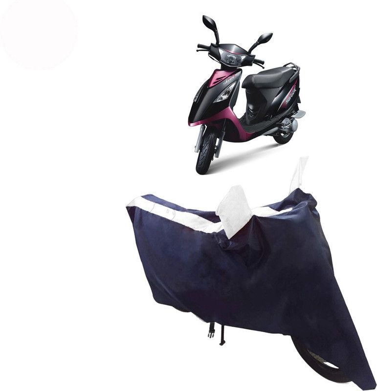 BLUERIDE Two Wheeler Cover for TVS  (Scooty Streak, White)