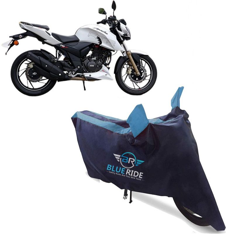 BLUERIDE Two Wheeler Cover for TVS  (Apache RTR 200 4V, Blue)