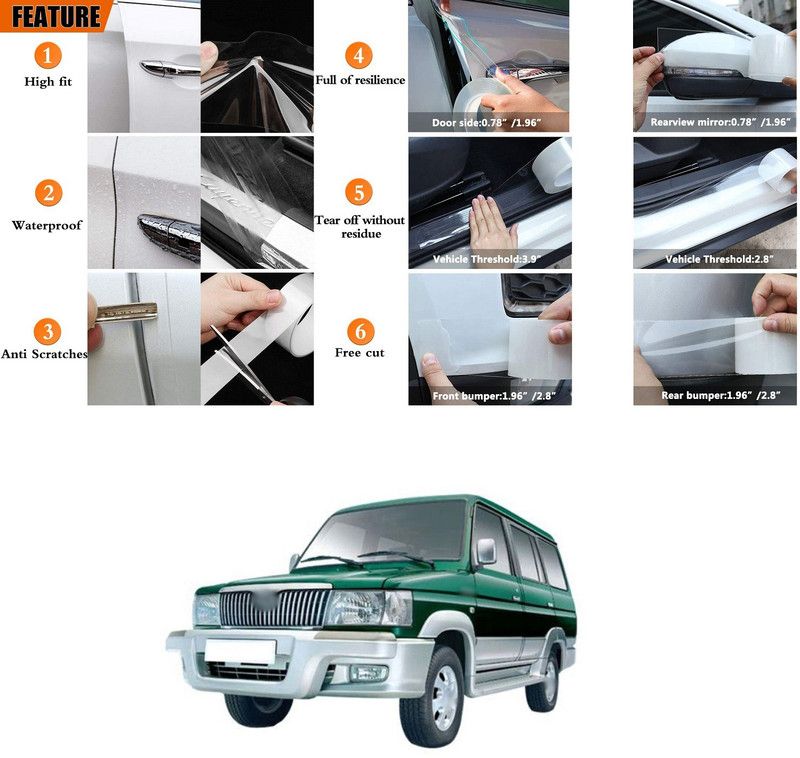 PROEDITION Plastic, Rubber Car Door Guard  (White, Pack of 1, Toyota, Qualis)